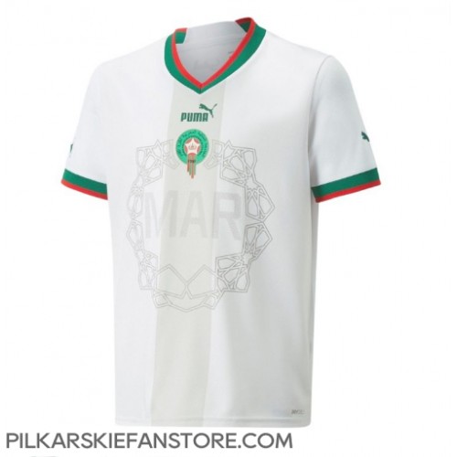 Tanie Strój piłkarski Maroko Koszulka Wyjazdowej MŚ 2022 Krótkie Rękawy